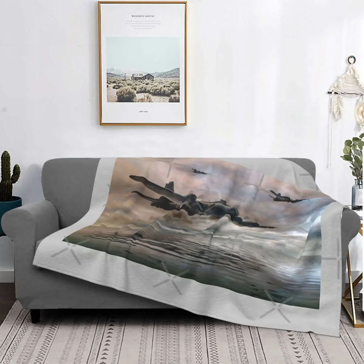 

B-17 Flying Fortress - Almost Home Blanket Bedspread Bed Plaid Sofa Bed Covers Plaid Blankets Blankets For Baby