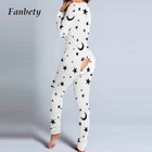 Женский Рождественский комбинезон, с длинным рукавом и брюками, сексуальный женский комбинезон с пуговицами, с открывающимися ягодицами, 2021, повседневный комбинезон с V-образным вырезом, пижама