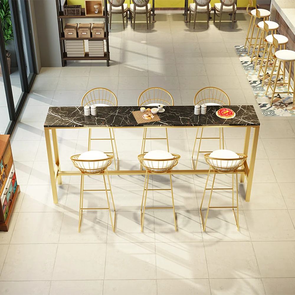 Скандинавский домашний стол для Марбл бара на стене длинный tSimple и able молочный