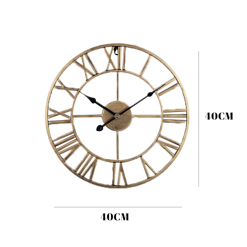 

New Extra Large 40cm Vintage Style Statement Metal Wall Clock Creativity Country Style Wall Hanging Wall Clock Home Wall Clock