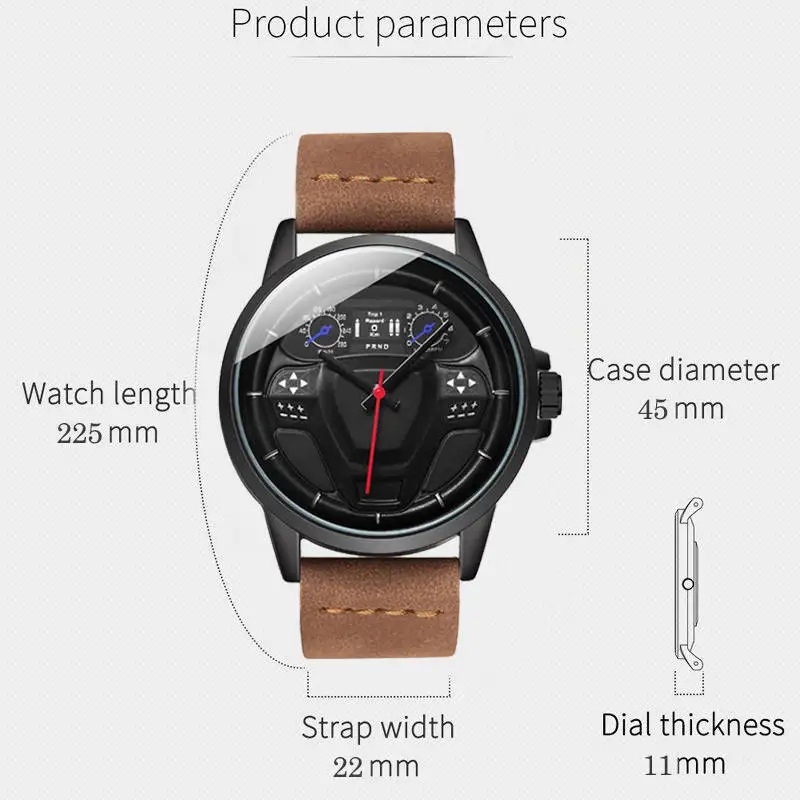 Для творческих личностей мужчин часы нейлоновый ремень с высокой талией в кабине