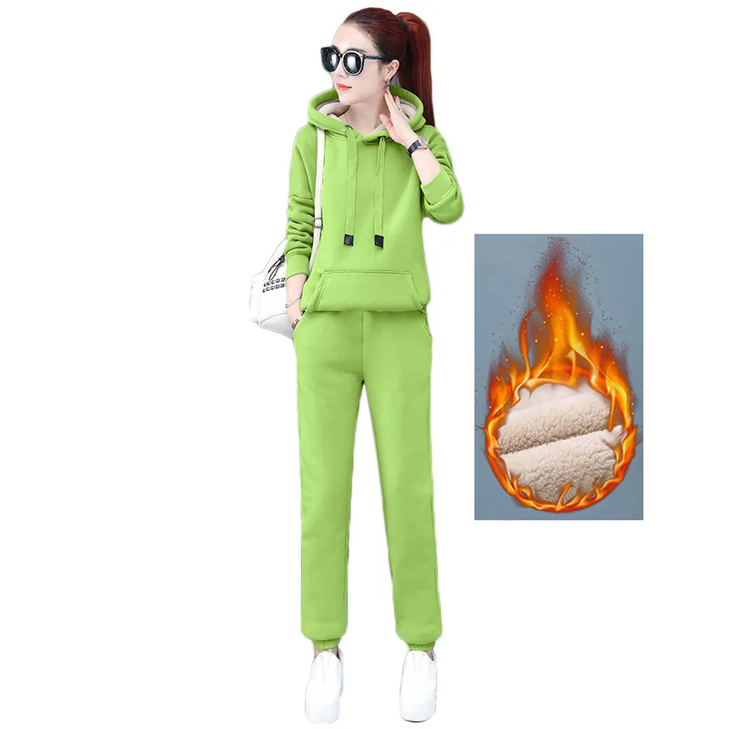 Женский комплект из двух предметов розовая черная зеленая толстовка с капюшоном