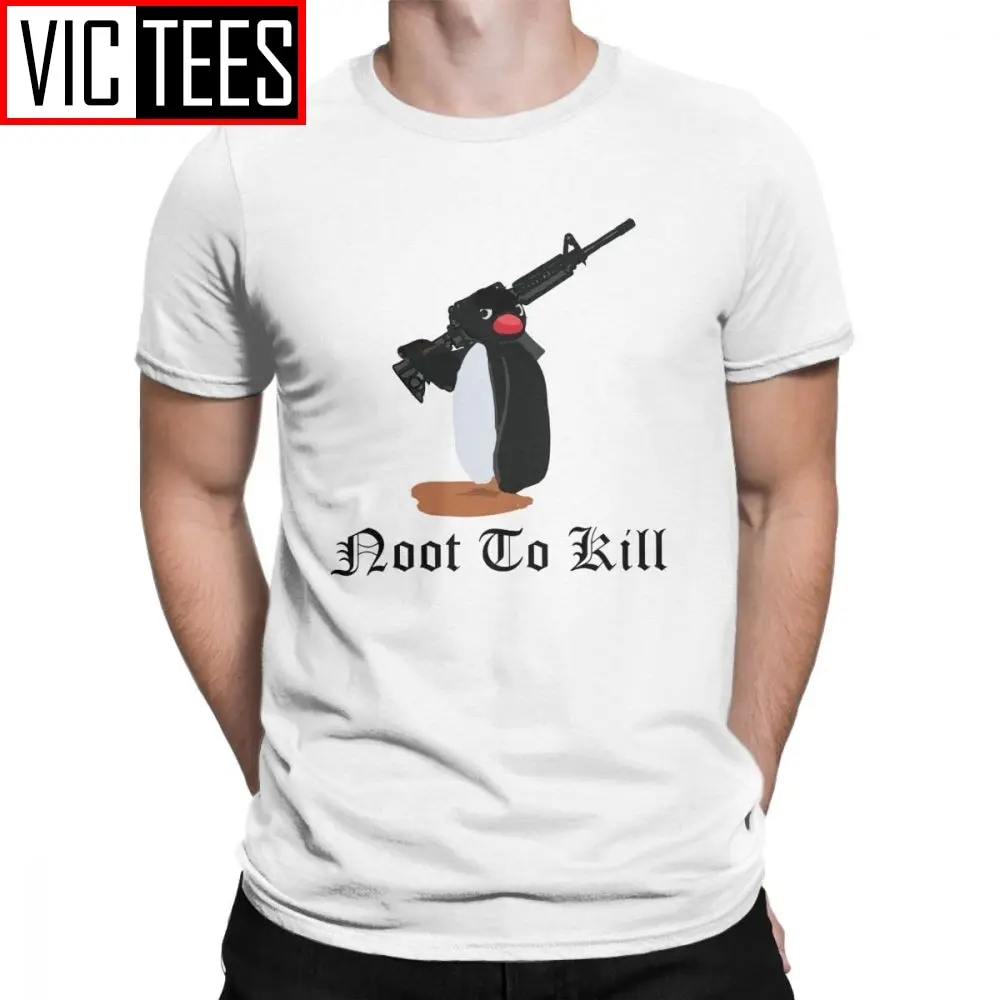 Noot To Kill Pingu T Shirt Men's 100 Premium Cotton Vintage T-Shirts Penguin Series Meme Kids 80s 90s Retro Cute Funny Tee