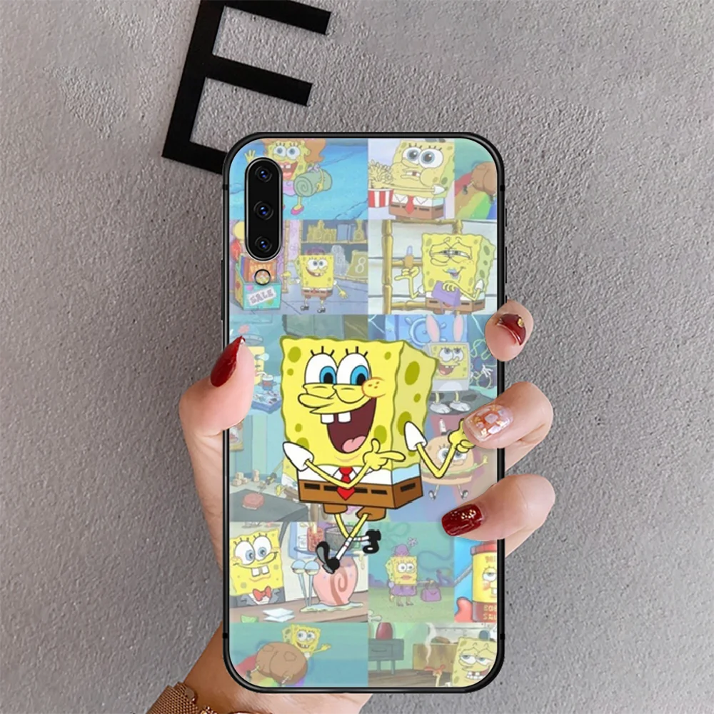 

Cute Couples SpongeBobs Phone Case Cover For Samsung Galaxy A 10 20 40 50 51 70 71 20E 21S 30 30SS Black Cell Hoesjes Luxury