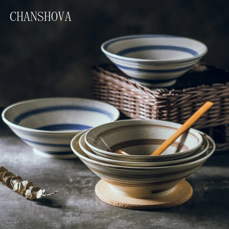 CHANSHOVA китайская ручная роспись спиральный узор Высокая емкость керамическая