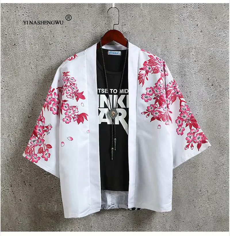 Kimonos Кардиган для мужчин юката женское традиционное японское кимоно унисекс Harajuku пляжная свободная тонкая рубашка Солнцезащитная рубашка пальто