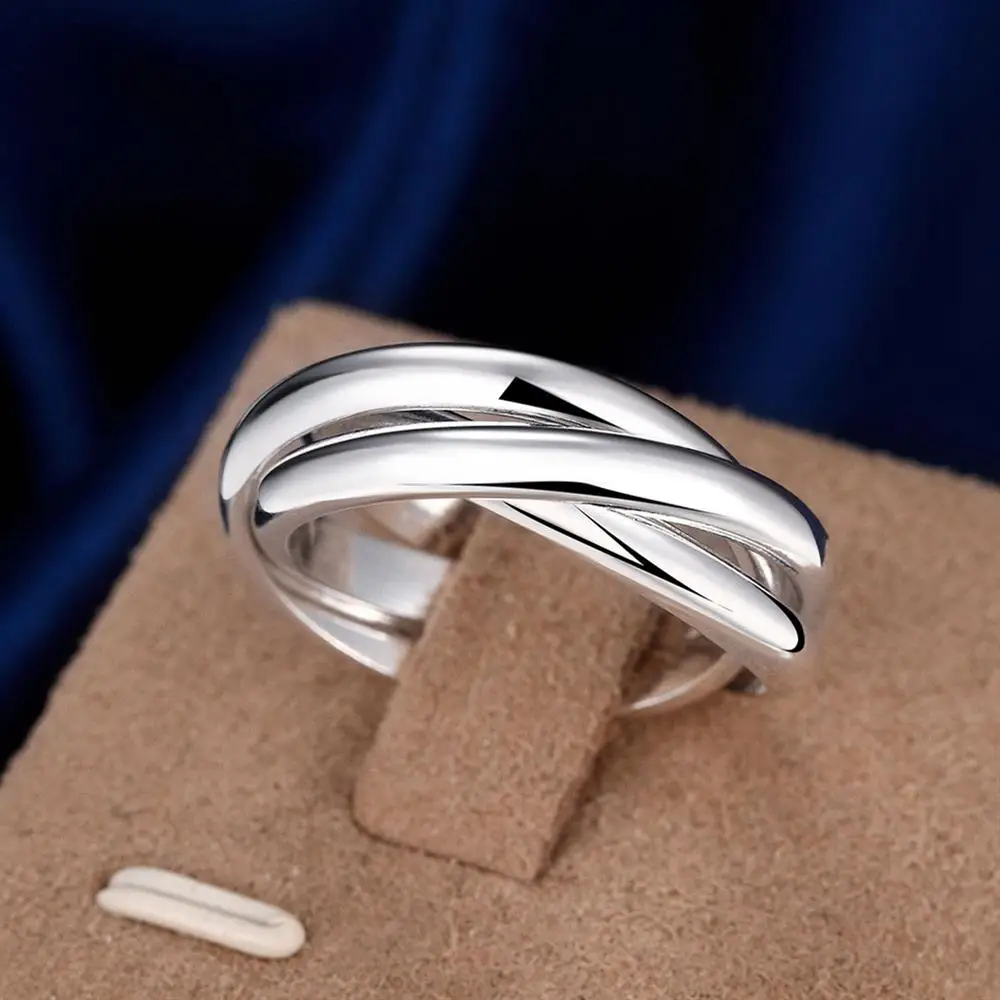 

Three Round Silver 925 Woman Rings Fashion Female Rings Wedding Engagement 925 Sterling Silver Luxury Jewelry Gift