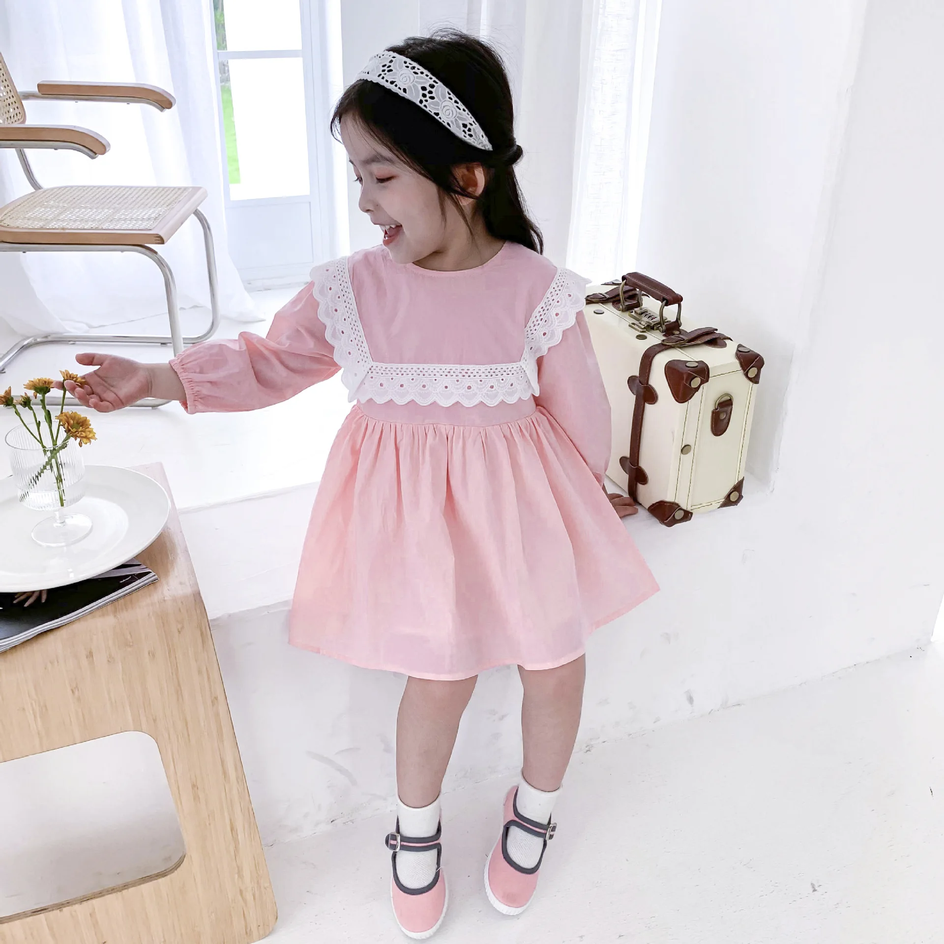 

1 2 3 4 5 6 Years Toddler Girl Dress Autumn Fashion Korean Lace Long Sleeve Kids Dresses for Girls Child Dress 2020 Baby Dresses