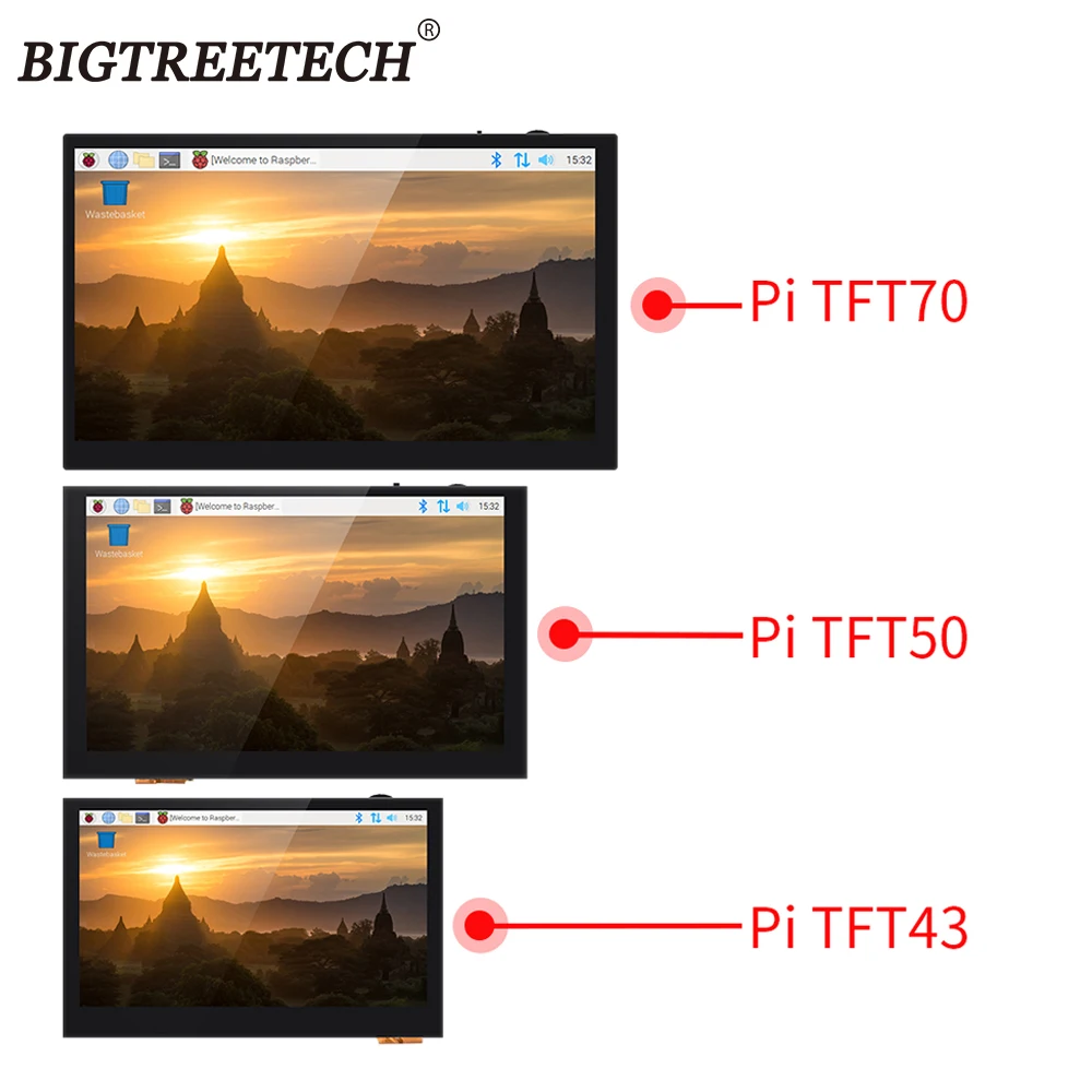 Ёмкостная Сенсорная панель BIGTREETECH BTT PITFT50 V2.0 TFT43 TFT70 5/4.3/7 дюймов DSI Raspberry Pi LCD