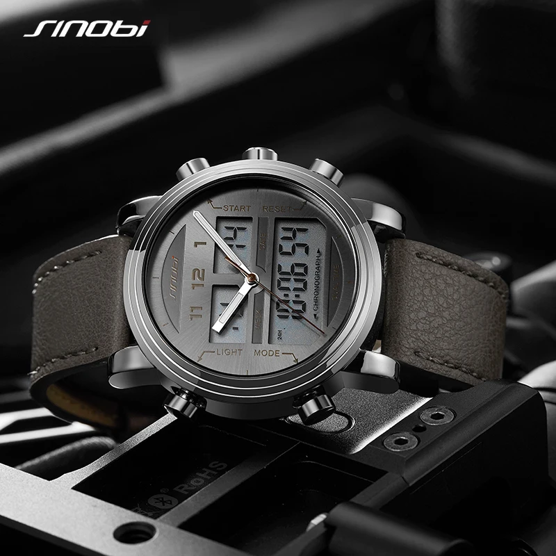 Мужские наручные часы Sinobi цифровые спортивные 2020 военные водонепроницаемые с