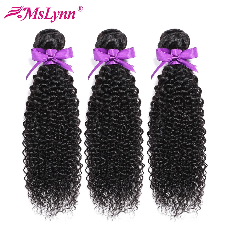 Бразильские пучки волос волнистых человеческих 3/4 пучков волосы mslyn remy|Пряди для