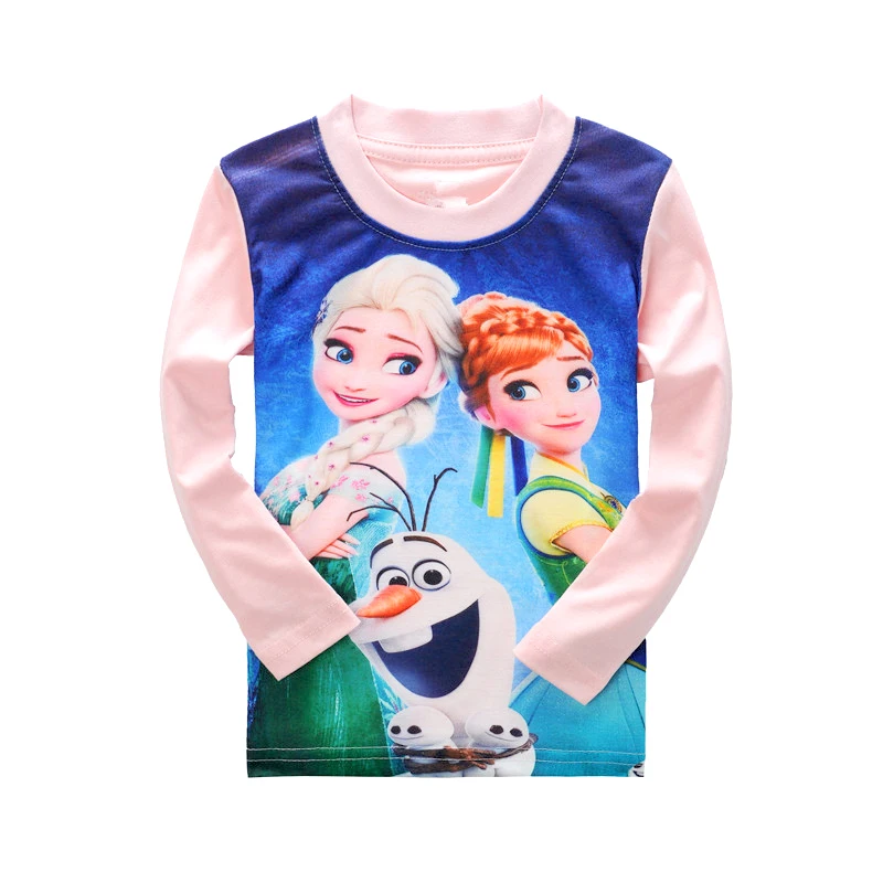 Детские футболки с длинным рукавом Анна Эльза Минни хлопковая Футболка для