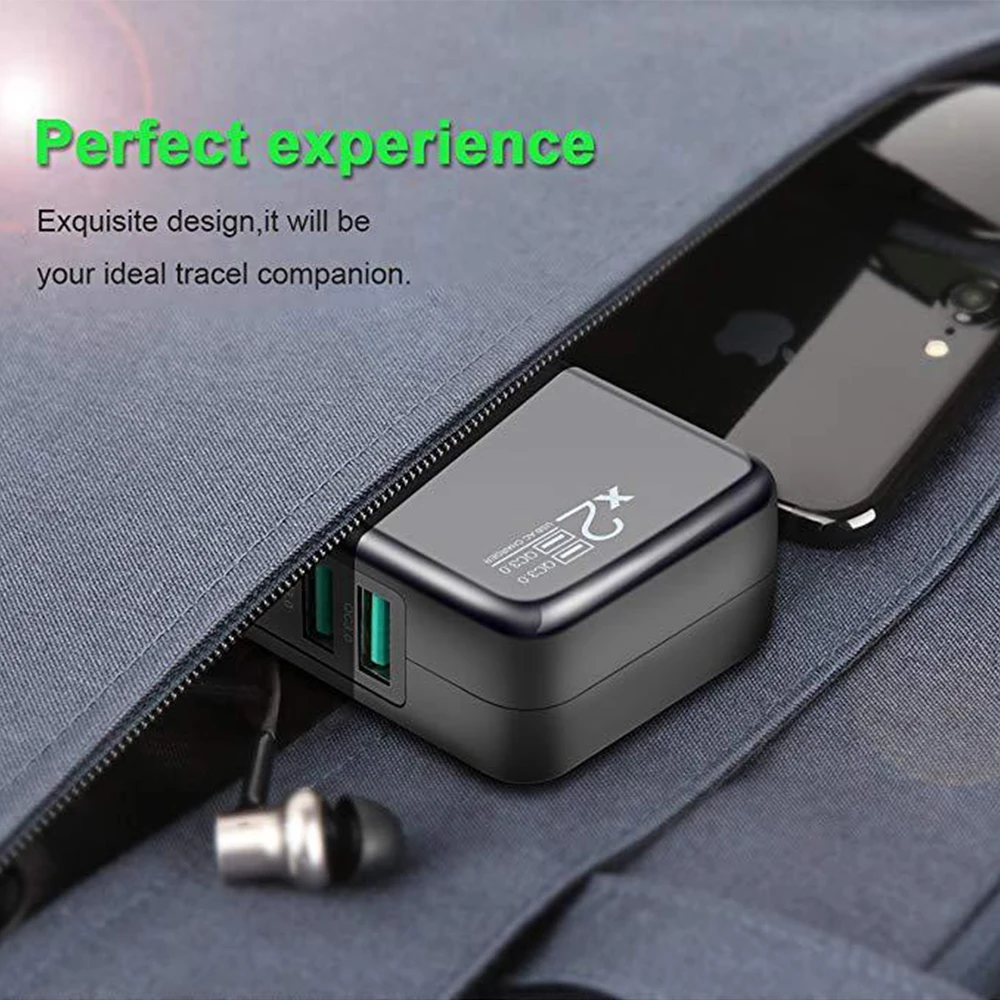 Dual-port QC3.0 Fast Charging 18W Wireless Charging Power Adapter for the iPhone/iPad/pixel/Samsung/Huawei/Millet/One Plus/LG