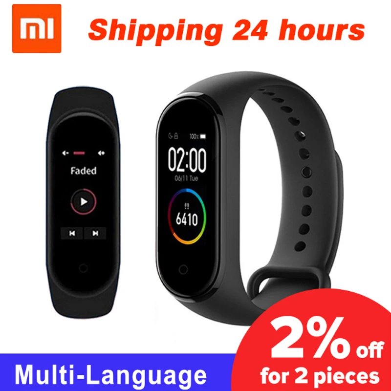 Xiaomi Mi-браслет 4 новейший Xiaomi Mi-браслет 4 браслет 3 цвета сердечный ритм фитнес 135 мАч цветной экран Bluetooth 5,0