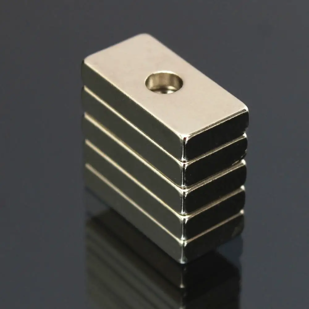 

5Pcs 20x10x4mm Hole N35 Super Strong Cuboid Blocks Rare Earth Neodymium Magnets For Acoustic field Electronics Electrical Field