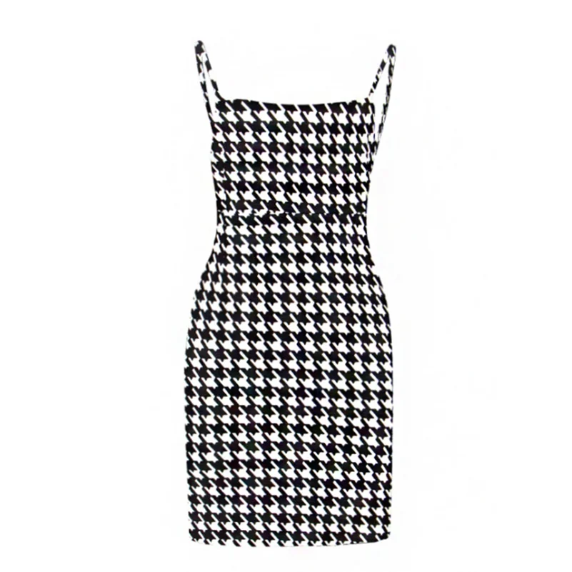 

High Dresses Nice Mini Waist Pencil Women Sleeveless 2022 Dress Sundress Skinny Plaid Fashion Floral New Dress Backless Print