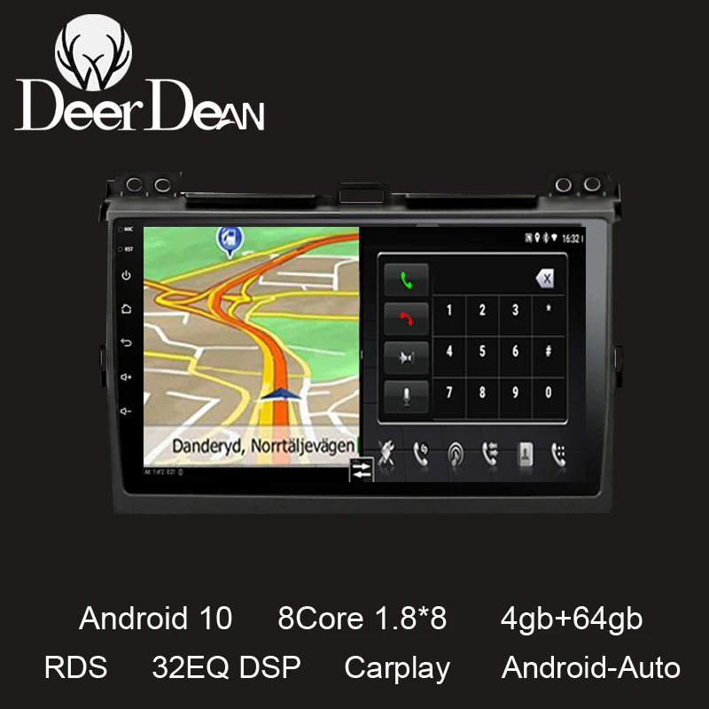 2din Android стерео головное устройство для Toyota LAND CRUISER Prado 120 2004 2009 авторадио навигация