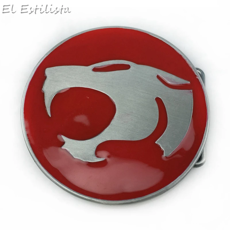 Ковбойские серебристо-красные леопардовые пряжки для ремня металлические