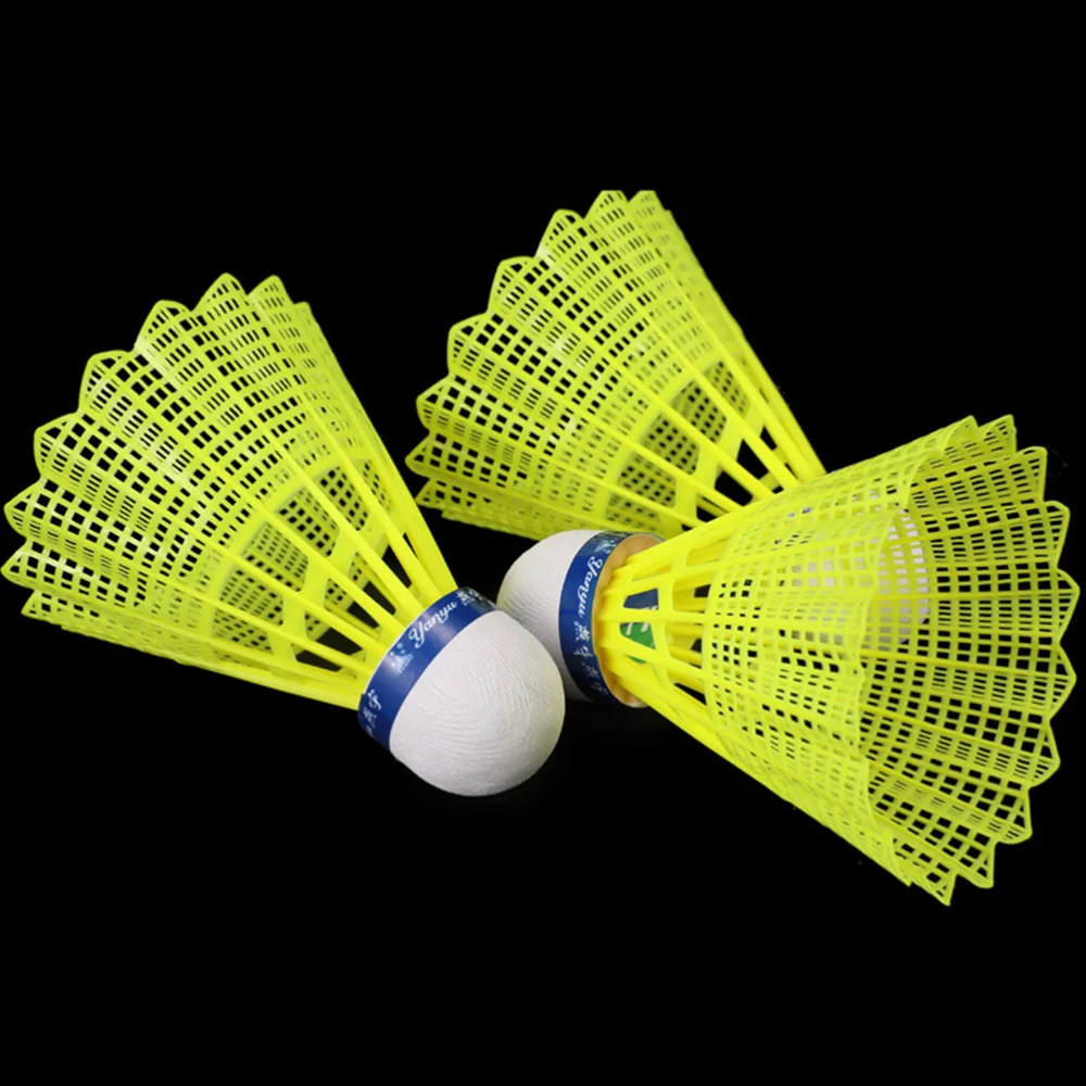 

12pcs Badminton Birdies Shuttlecocks for Indoor Outdoor Playing School Fitness Sports Activities (Yellow)