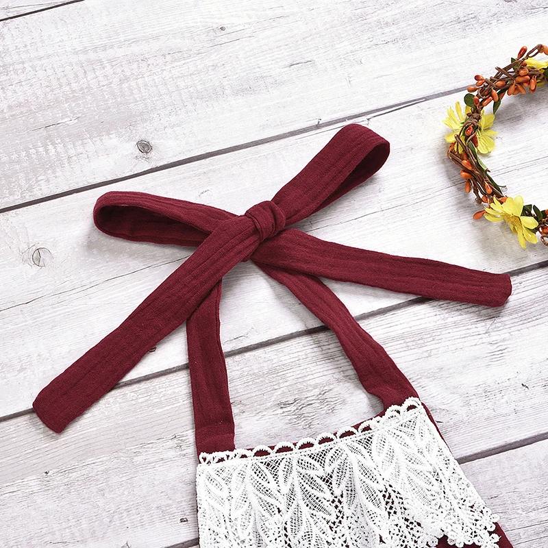 

Fashion Newborn Infant Toddler Baby Girls Clothes Sleeveless Solid Lace Bodysuit Sunsuit Summer Outfits 0-24M