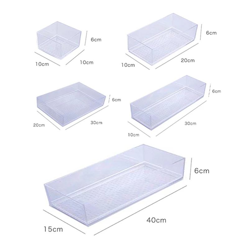 

Transparent Drawer Organizer Box Kitchen Separated Organizer Tray Household Storage Case Tableware Container Sundries Organizer