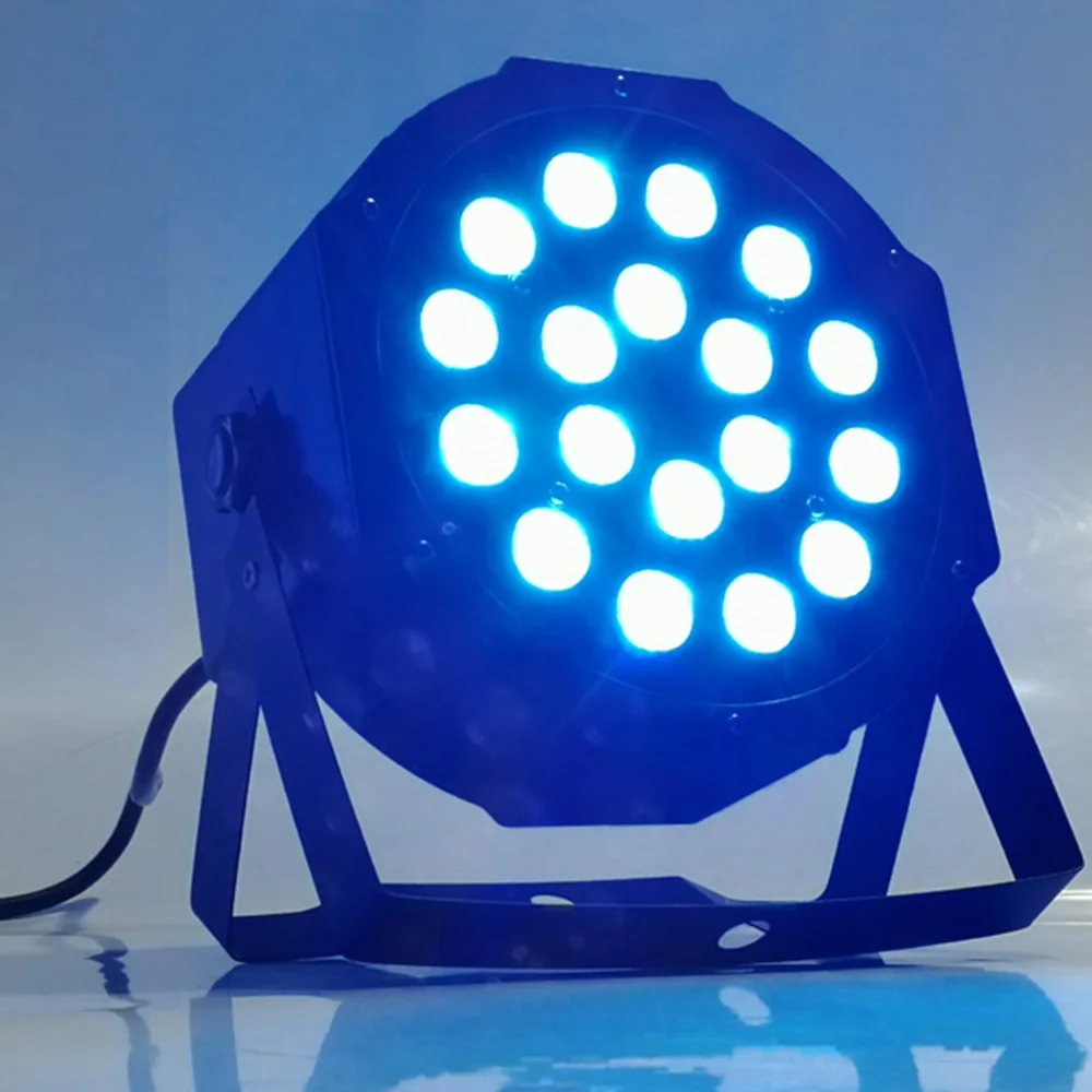 4 шт./лот 18x3 Вт led par огни rgb 3в1 dmx512 плоский профессиональное сценическое dj