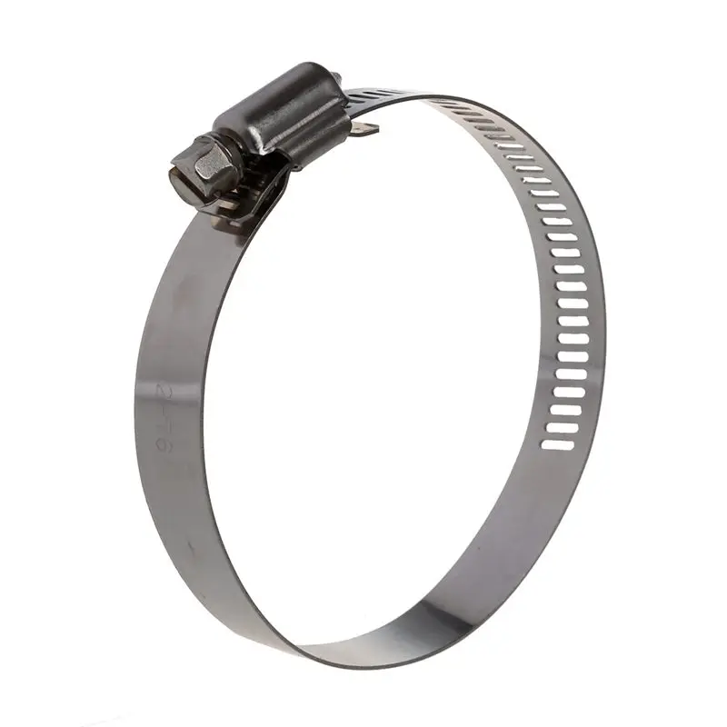 

2 Pcs 52mm to 76mm Diameter Stainless Steel Hoop 3" Worm Drive Hose Clamp Ring