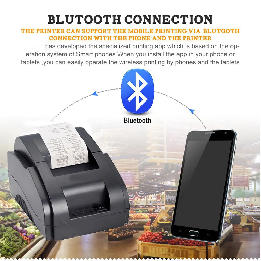 Bluetooth чековый принтер 58 мм pos-Принтер Термопринтер USB + | Компьютеры и офис