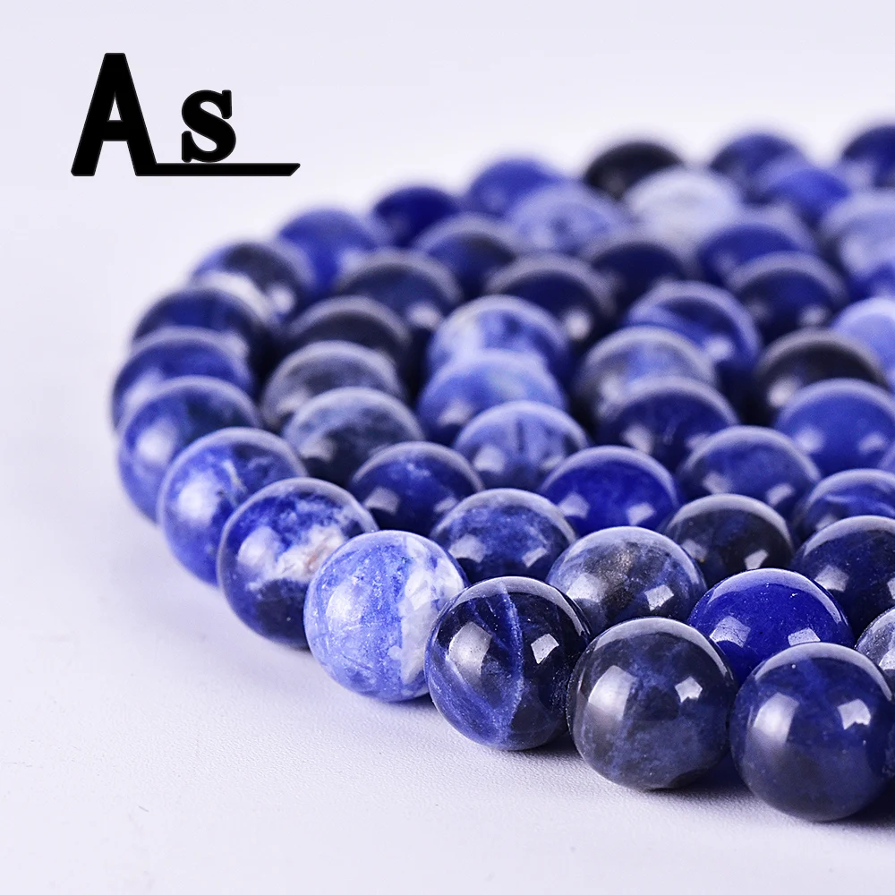 Asingeloo натуральный камень Sodalite бисер синий белый свободные бусины различных