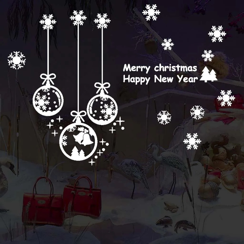 Рождественская Настенная Наклейка домашний Декор украшение для окна магазина