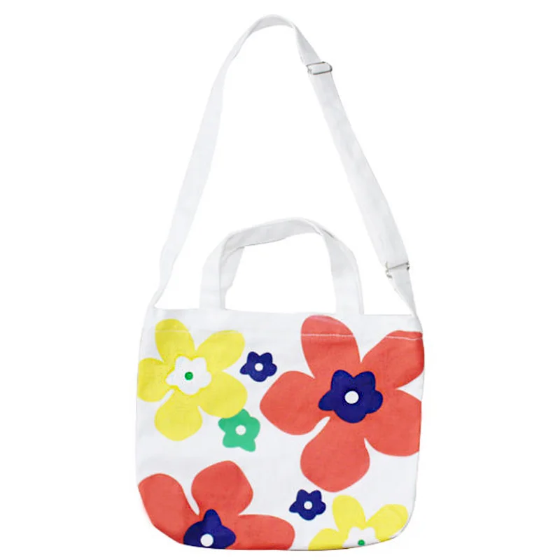 

Canvas Female Reusable Shopping Bags Flower Print Women's Crossbody Bags Fashion Ladies Eco-Friendly Folding Shopping Bag Totes