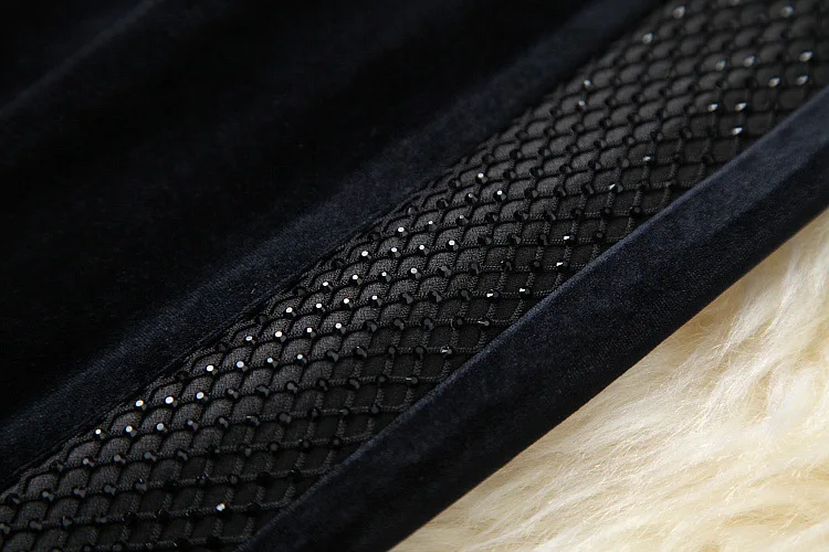 

European and American women's wear 2020 winter new style Long sleeve ironing drill coat trousers Fashionable velvet suit