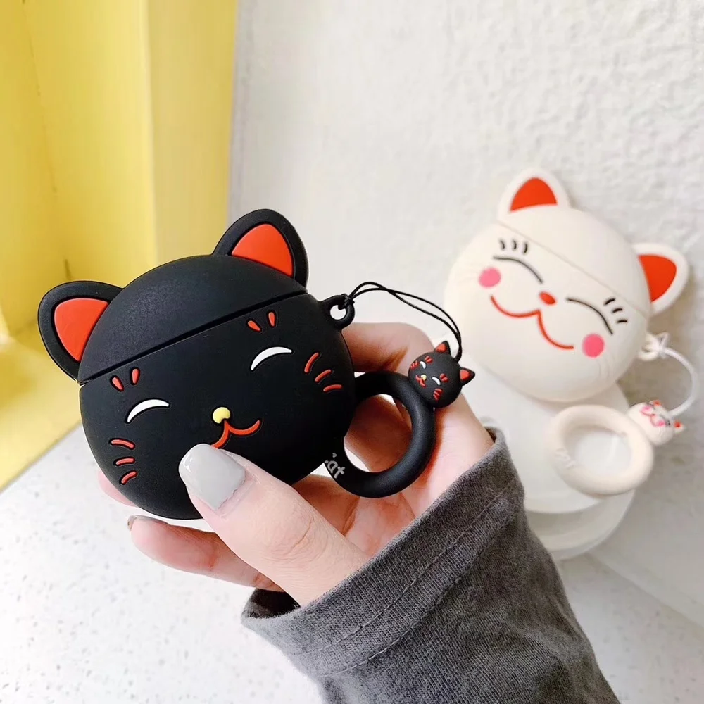 Для Airpods1 2 Чехол для наушников с милым мультяшным котом чехол кроликом
