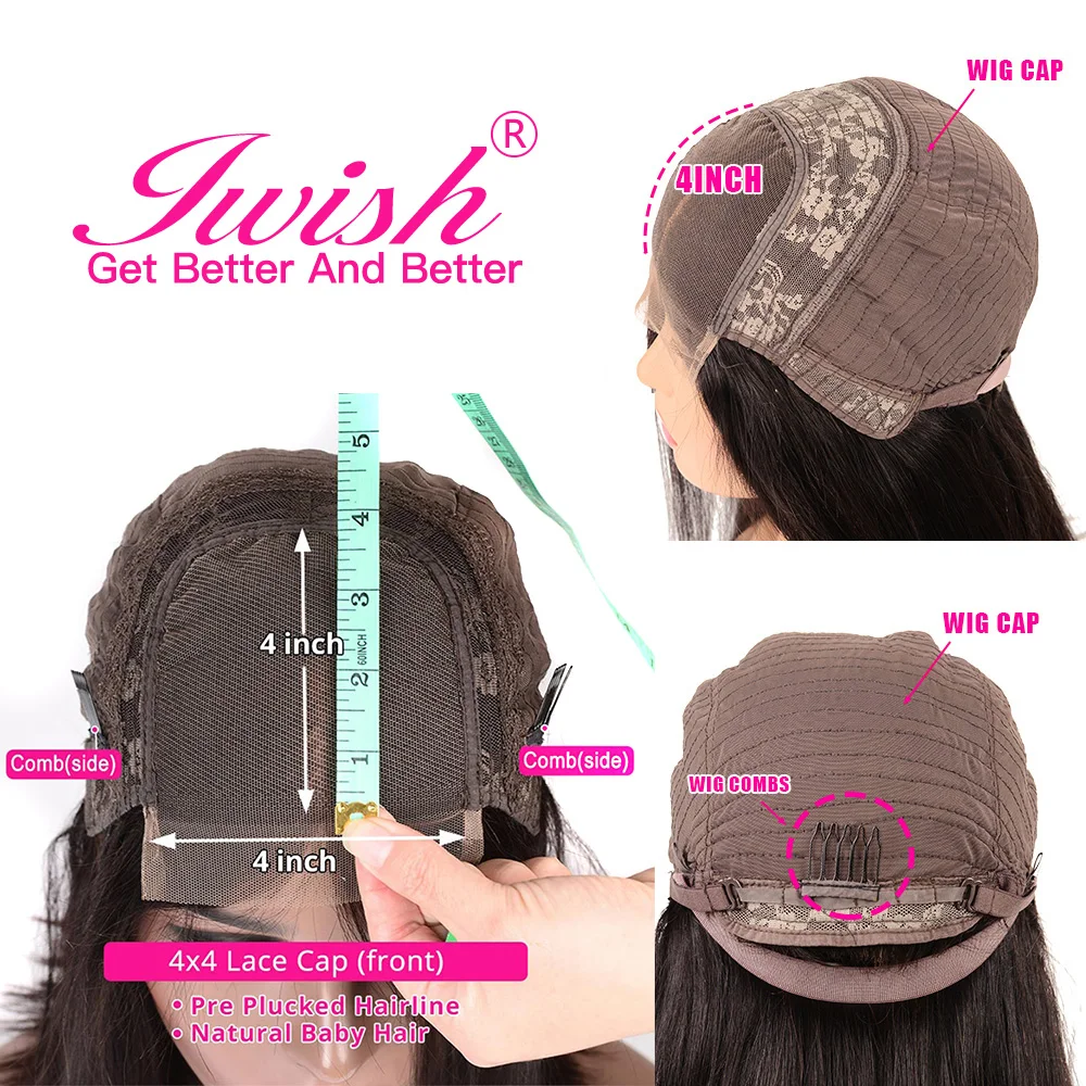 30 дюймовый парик с закрытием волнистых волос 150 бразильские человеческие волосы