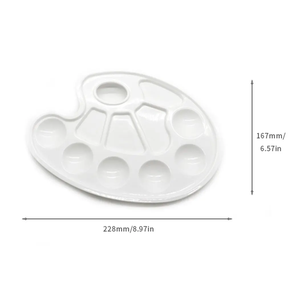 

1pc Plastic Palette Art Paint Plastic Drawing Tray Color Palette for Oil Watercolour White Painting Pallet Painting Tool