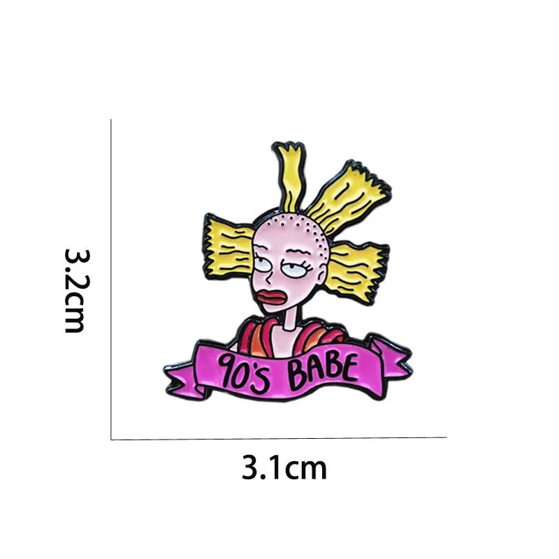 90-х babe Cynthia rugrats Анжелика кукла Эмаль Булавка значок брошь