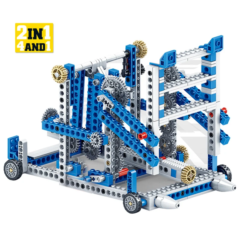 

KAZI 4 in1 Science and High-Tech Mechanical Gear Building Blocks 3 IN 1 Children DIY Engineering Educational STEM Physics Toys