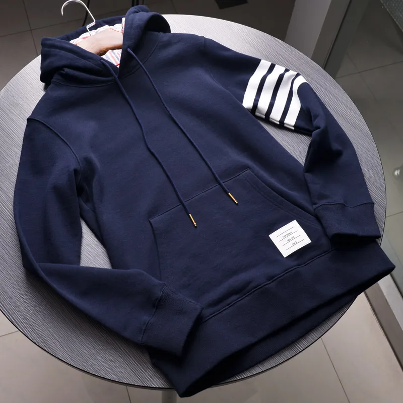 

Fashion TB 2021 Brand Spring hooded Clothing Cotton jacket Men Women Sweatshirts Hoodies Striped Casual Sportswear Coat