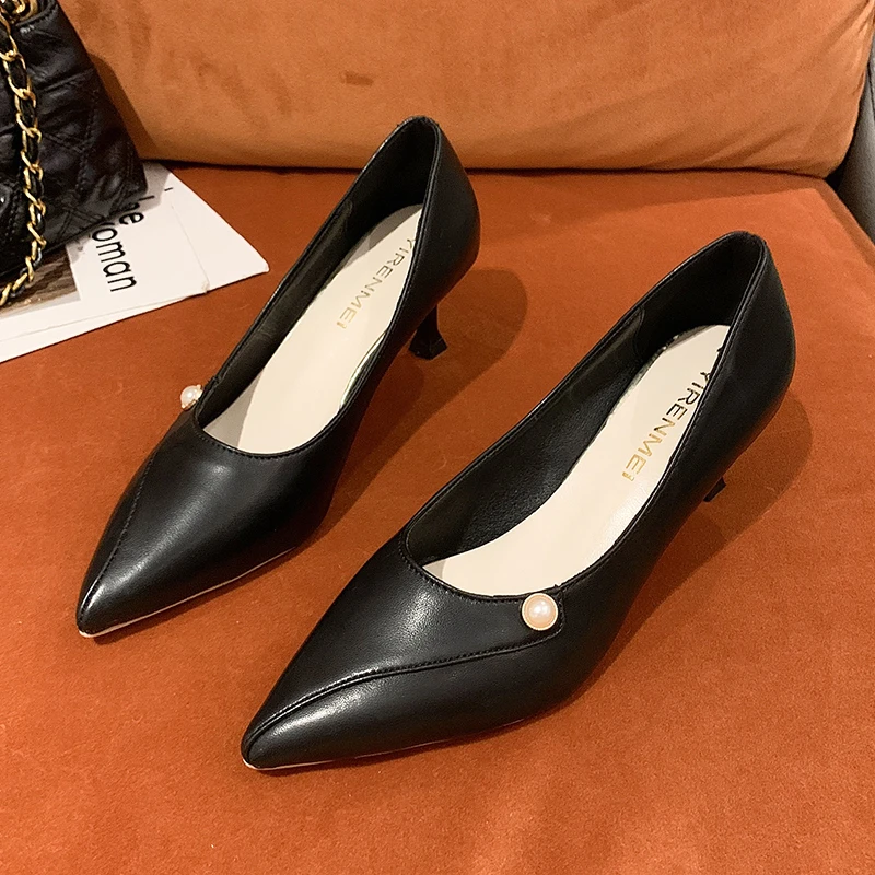 

Женские туфли на высоком каблуке, туфли на шпильке, Новинка осени, модные простые удобные туфли на среднем каблуке, женские туфли