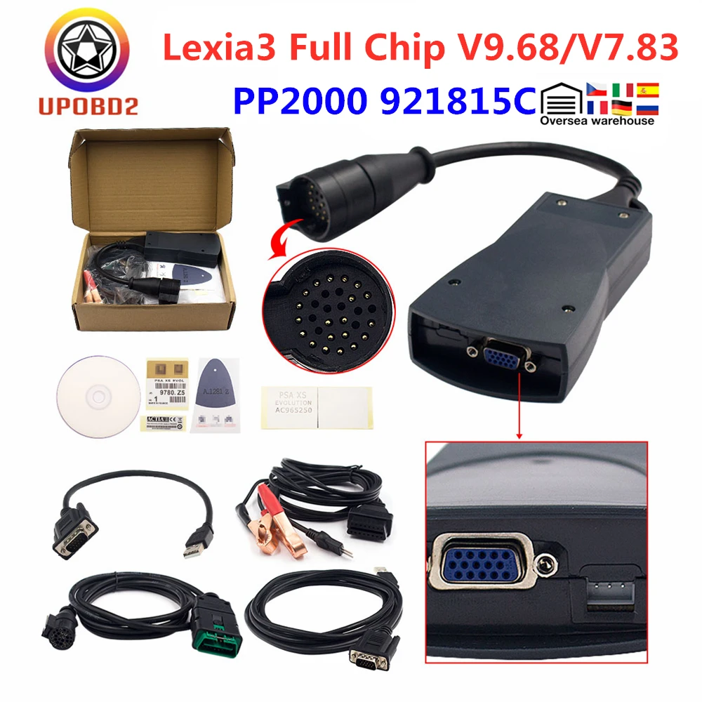Сканер Lexia3 Lexia 3 с полным чипом PP2000 Diagbox 7 83 9 68 OBD2 прошивка 921815C для Citroen Peugeot PSA XS