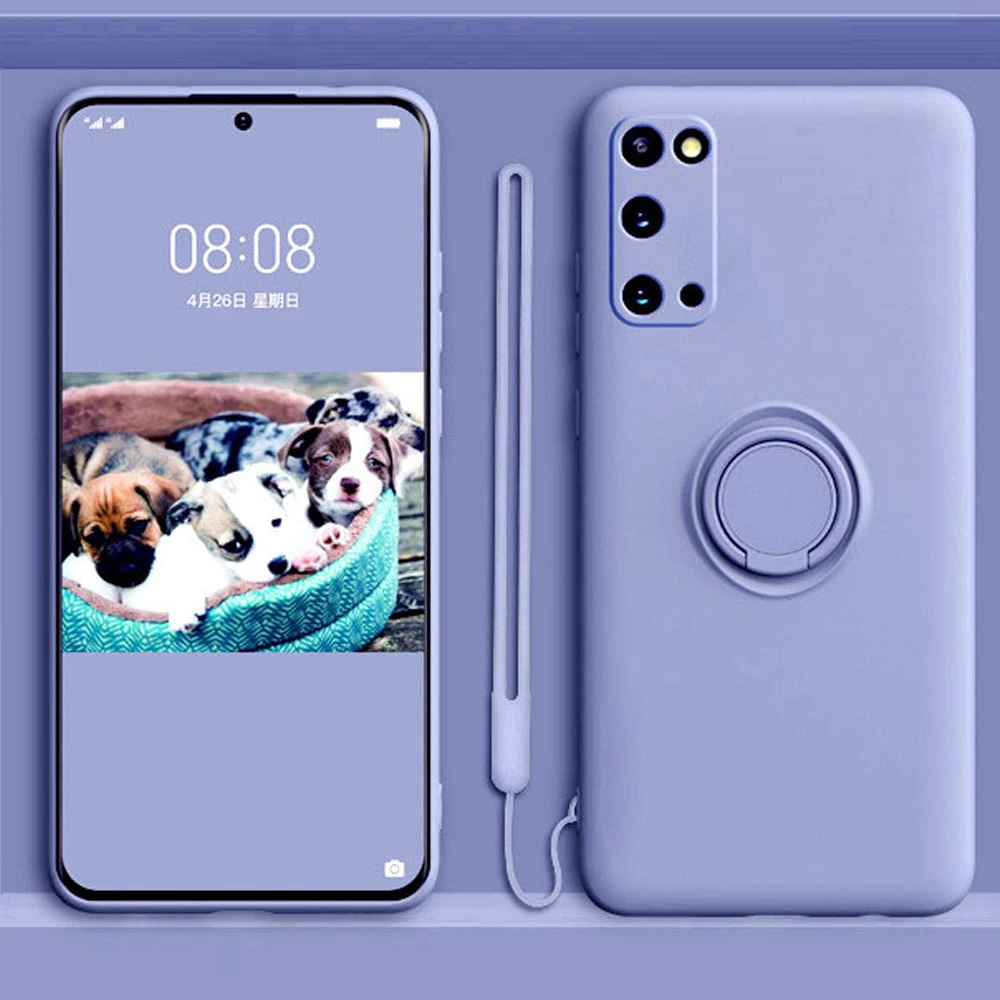 

Liquid Silicone Magnetic Ring Case For Samsung Galaxy S21 Ultra S20 FE S8 S9 S10 Plus A10 A20 A30 A50 A70 Note 20 9 10 Pro Strap