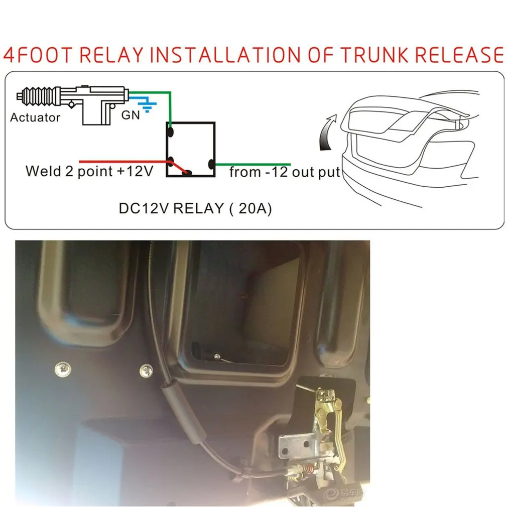 Универсальный 2 провода 12V двигатель четыре фута реле для автомобиля мотоцикла