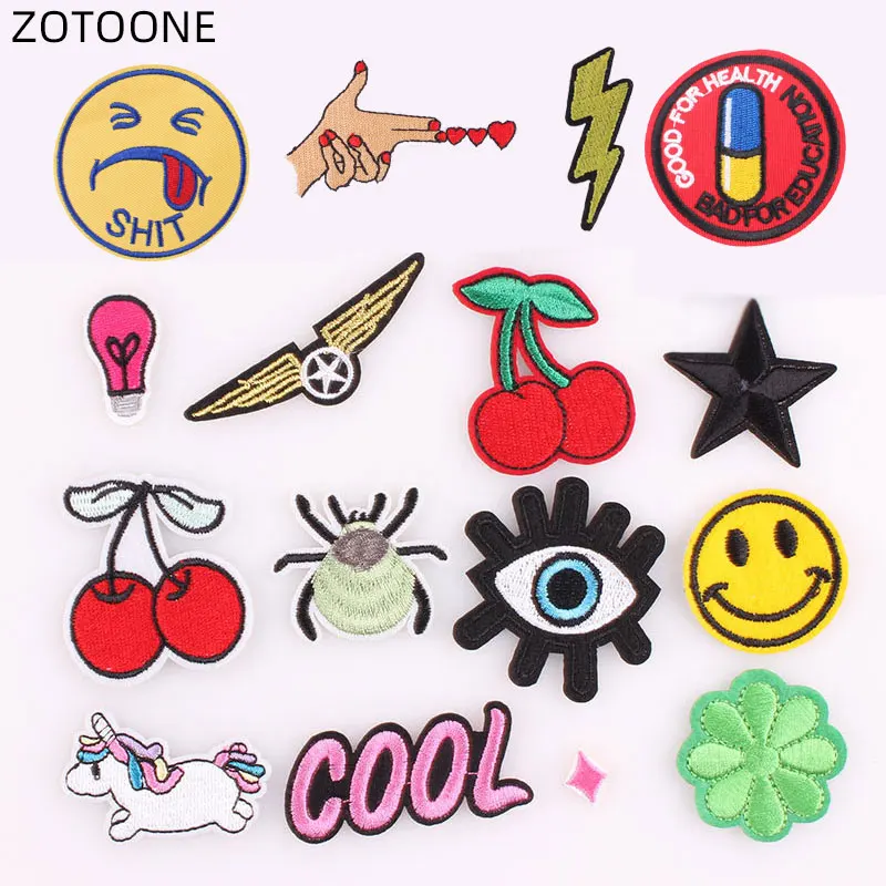 ZOTOONE Железный Круглый Значок нашивки Единорог теплопередача звезда наклейки