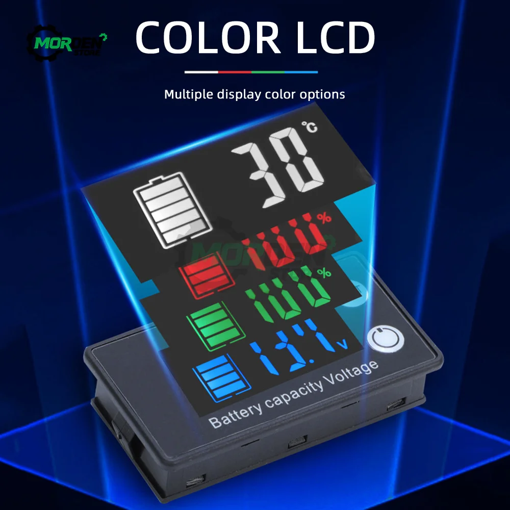 

Тестер емкости аккумулятора, индикатор уровня постоянного тока 7-70 в, измеритель напряжения, литий-ионный свинцово-кислотный LiFePO4 Цифровой в...