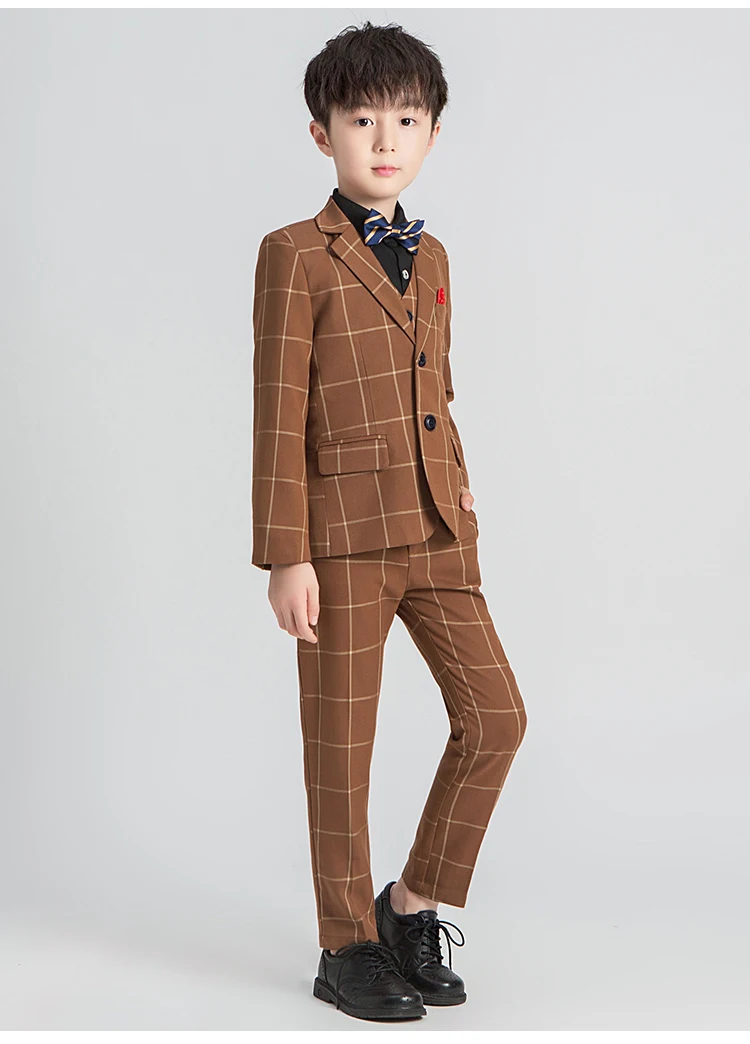 Костюм для мальчиков Детский костюм свадьбы дня рождения пиджак жилет штаны