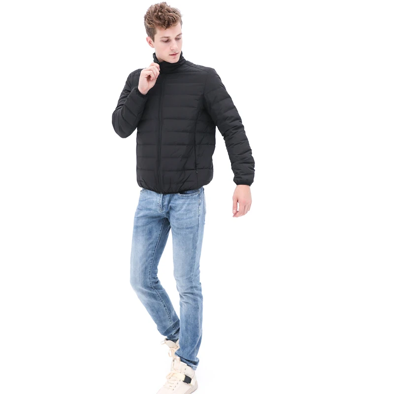 

Nice Man Stand-up Collar Puffer Jacket Waterproof Down Jackets Seamless Winter Autumn Warm Down Outerwear Coat
