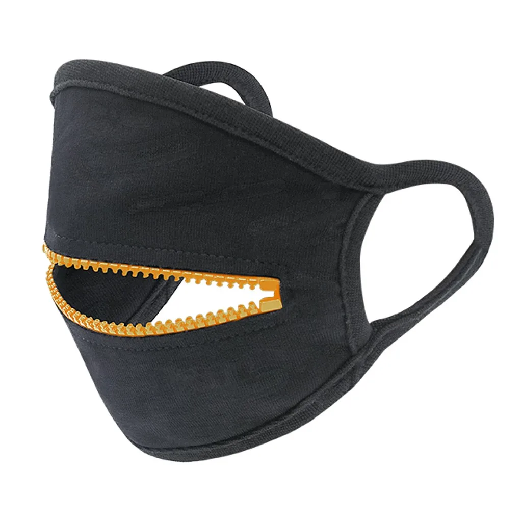 Adult Black Mouth Masks Protection Face Mask Unisex Outdoor Zipper Foggy Sunscreen Can Be Washed Mondkapjes Mascarilla | Тематическая