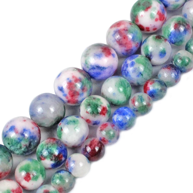 

Natural Stone Red Blue Persian Jades Beads Round Loose Spacer Beads 15"Strand 6/8/10/12 MM For Jewelry Making DIY Bracelet