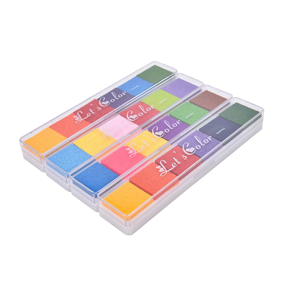 Non-Toxic Ink Pad Inkpad DIY Craft Card Stamp Fingerprint Accessories for Children Kids Rubber Stamps Paper Wood 1 PACK | Дом и сад