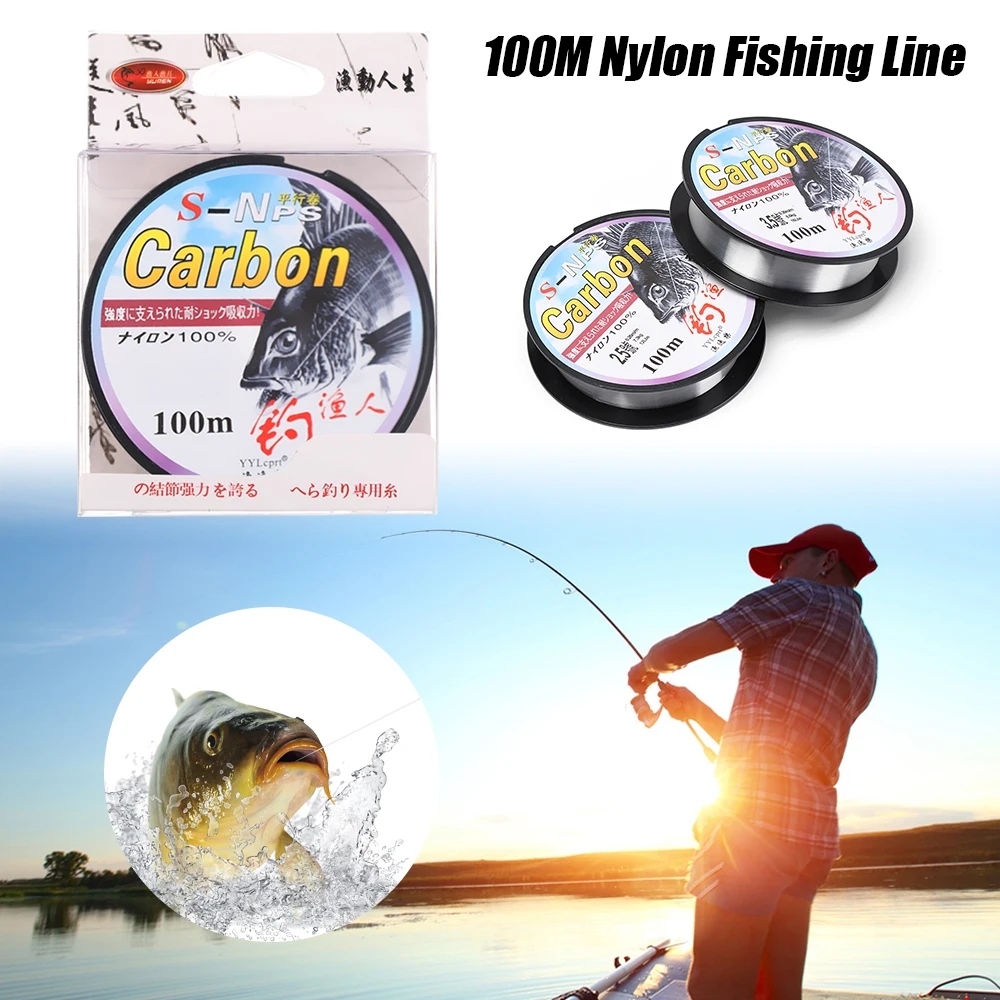 100M Nylon Fishing Line Monofilament Japanese Material for Saltwater Carp Fluorocarbon Fly Fish Accessories 2020 | Спорт и